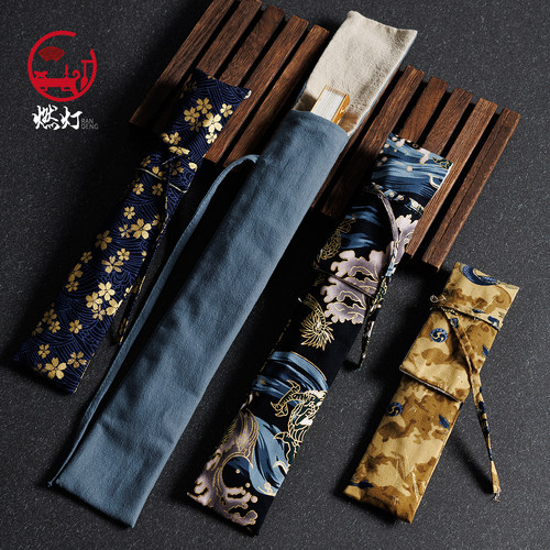 燃灯中国风国潮款锦布印花扇套