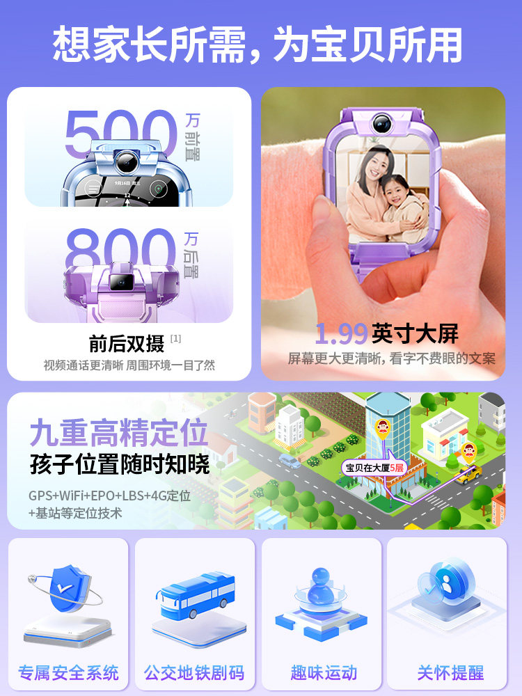 [공식  ] GUACKA 아동용 휴대폰 시계 4G 회전 듀얼 카메라 풀 NETCOM HD 영상 통화 뒤집기 정확한 위치 WIFI 스마트 남학생 및 여학생 특수 방수