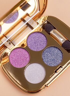 维尼小熊珠光眼影防水四色钻石闪亮紫色大地色裸妆韩国初学者眼影