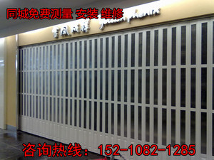 销北京铝合金横拉式水晶卷帘门手动侧拉侧向式透明折叠门高档铝合