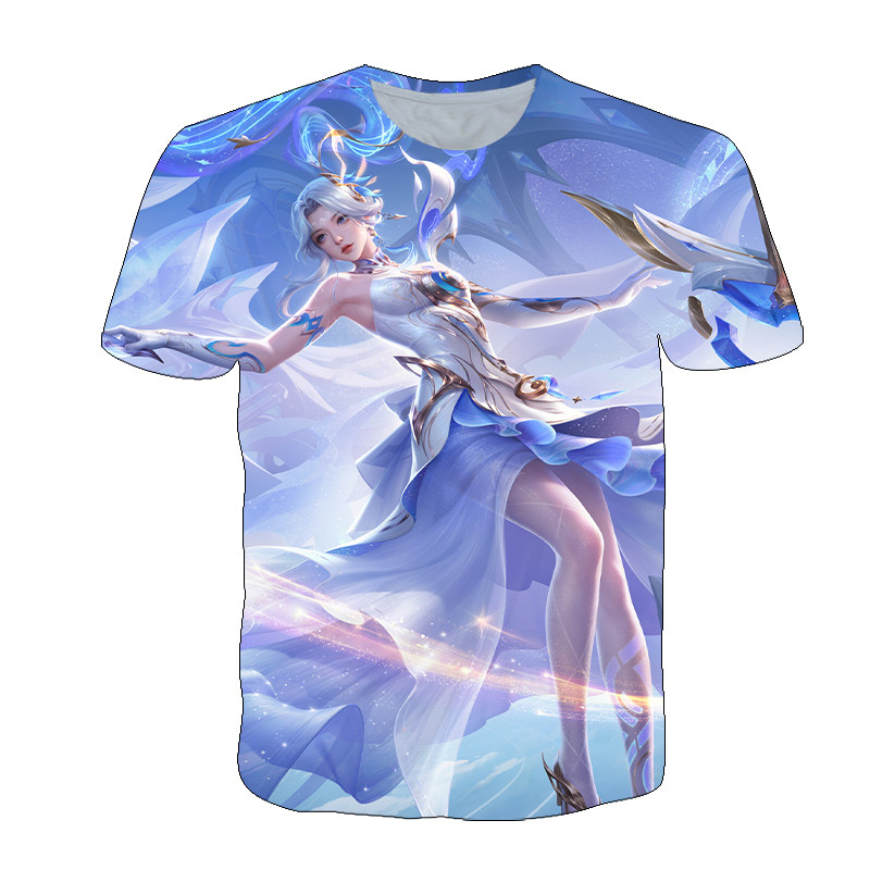 王者荣耀伽罗最初的交响衣服短袖T恤夏季男女中学生少年cos上衣