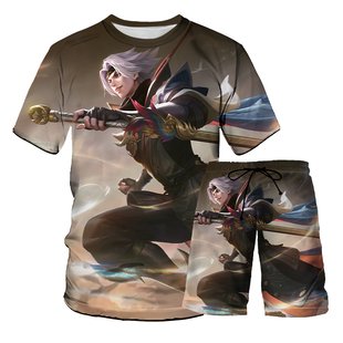 王者荣耀短裤夏季曜云鹰飞将套装直筒裤宿舍开黑套装沙滩裤潮流