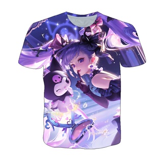 王者荣耀安琪拉酷洛米之心衣服短袖T恤夏季女装中学生少年cos上衣