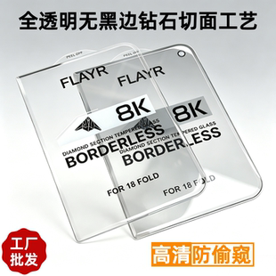 适用苹果iPhone Duo全透明防偷窥折叠屏手机外屏iPhoneduo钢化膜无黑边电镀前屏高铝9H防爆玻璃小屏保护贴膜