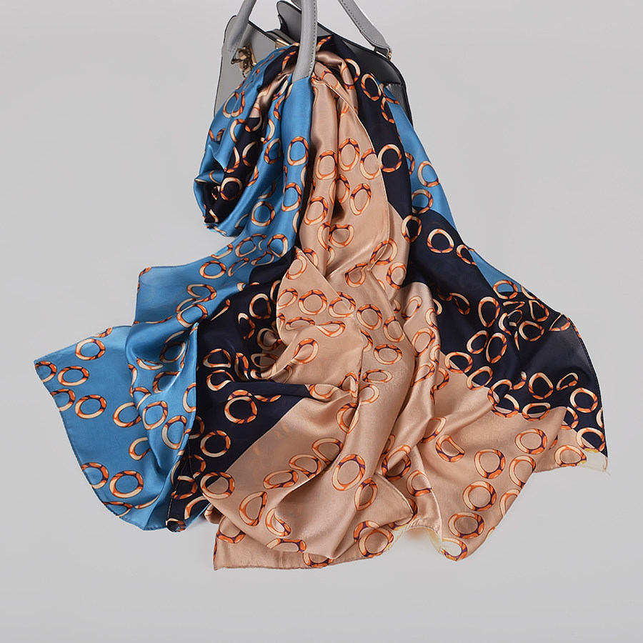 女士大尺寸丝巾 春夏秋冬季丝绸印花纱巾长方形丝巾围巾