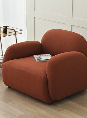 ZOK|丹麦设计|北欧羊羔毛沙发轻奢单人位简约小户型现代意式卧室