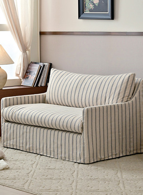 作壳ZOK|丹麦设计|北欧简约可脱卸沙发侘寂风条纹客厅轻复古布艺