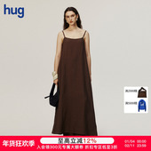AETNA PROJECT hug 2025早春新款 褐色简约宽松吊带连身裙