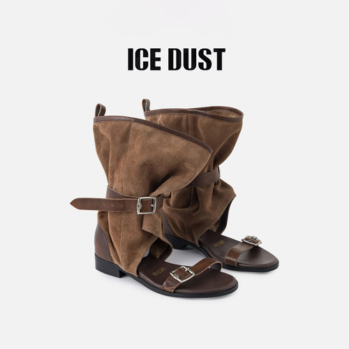 【ICE DUST】hug 2026早春新款做旧擦色堆堆凉靴icedust