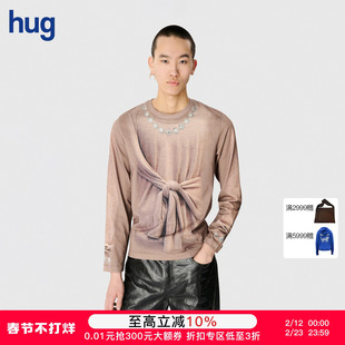 【MARINE SERRE】hug 2025秋冬新款圆领图案长袖T恤