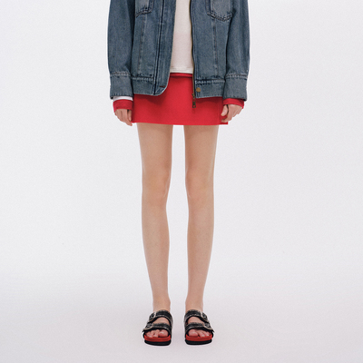 【ICE DUST】hug 2026早春新款绵羊毛纯色短A半裙icedust