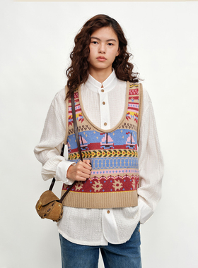 【GARCON BY GARCON】hug 2026早春新款新年太阳岛牦牛毛混纺背心