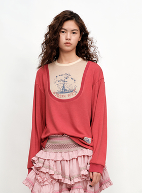 【GARCON BY GARCON】hug 2026早春新款假两件超柔长袖TeeT恤