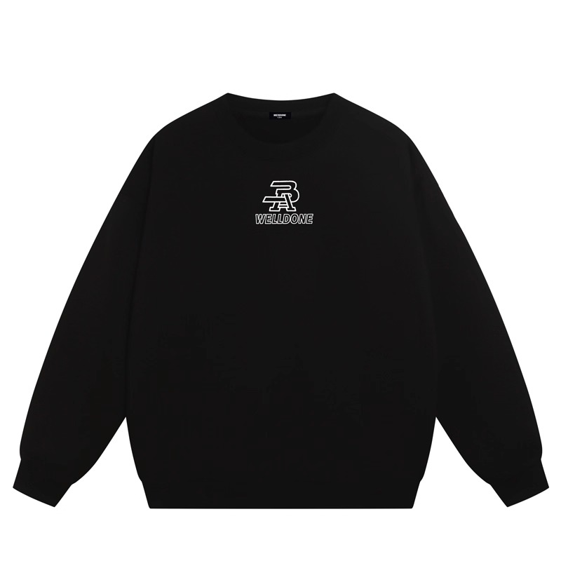 WE11DONE CDG*25AW小众潮牌高街字母印花情侣款加绒宽松百搭卫衣