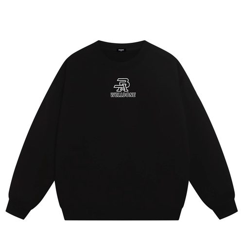 WE11DONE CDG*25AW小众潮牌高街字母印花情侣款加绒宽松百搭卫衣