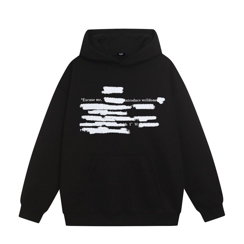 WE11DONE CDG*25AW小众潮牌字母印花加绒情侣款宽松百搭连帽卫衣