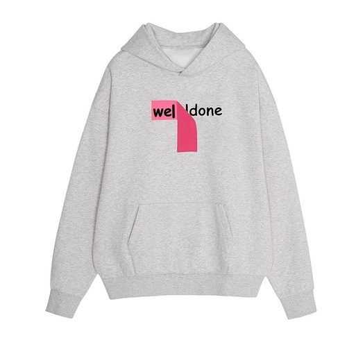 WE11DONE TRACK*25AW小众潮牌加绒宽松重磅情侣款百搭连帽卫衣男