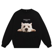 25AW美式 WE11DONE CDG 潮牌西高地狗狗印花情侣百搭休闲加绒卫衣