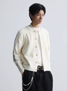 Florki Blur*25AW小众潮牌羊毛混纺开衫纽扣圆领情侣针织百搭毛衣