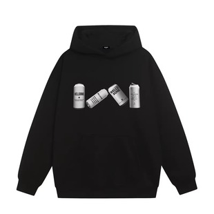 WE11DONE 25AW小众潮牌啤酒印花情侣重磅宽松加绒连帽卫衣男 CDG