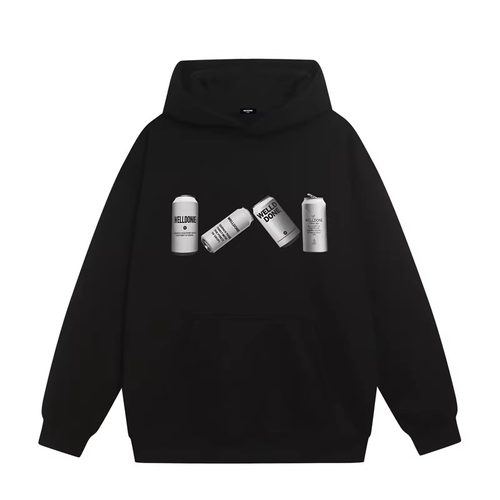 WE11DONE CDG*25AW小众潮牌啤酒印花情侣重磅宽松加绒连帽卫衣男