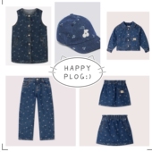 25SS秋冬女童法式 樱桃满印印花牛仔外套牛仔裤 背心裙半身裙棒球帽