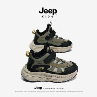 皮面防水加绒保暖儿童运动老爹鞋 吉普男童鞋 新款 2024冬季 子二棉鞋