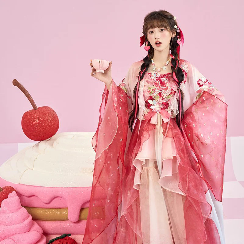 十三余小豆蔻儿[甜心派-小马宝莉联名] 汉洋折衷吊带裙改良汉服女