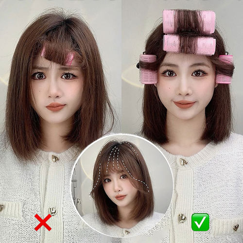 大号刘海卷发筒八字空气