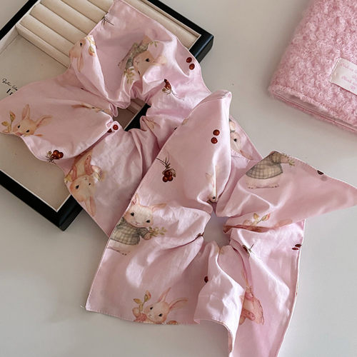 粉色兔子方巾发圈可爱少女感