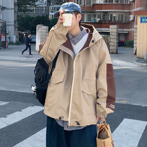 2025春款外套男休闲拼接外套 春季男生潮流夹克 JK218 批80图片