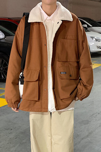 棉服男韩版宽松羊羔毛外套港风棉衣冬加厚加绒 M1912 P120 控158图片