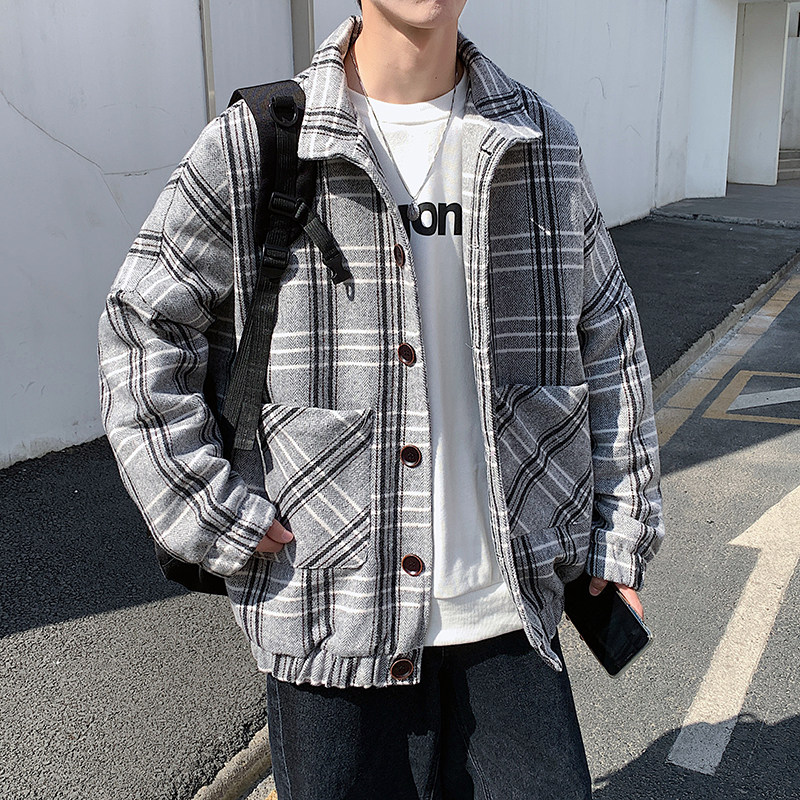ins冬季呢子外套男西装风衣加厚毛呢大衣男夹克外套J918P90,男装夹克,电商A157