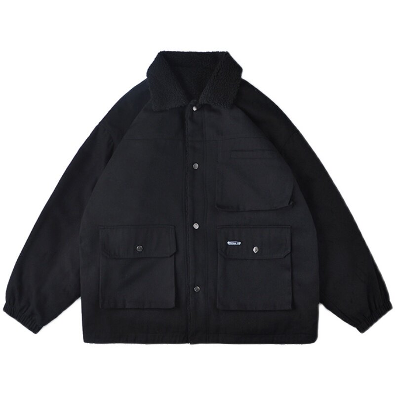2020棉服男宽松羊羔毛外套港风棉衣冬加厚加绒M1912P120控158,男装棉衣,电商A157