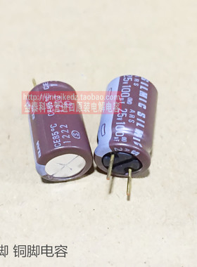 ELNA棕神 金脚音频发烧电容 25V100UF 10X16 ARS SILMIC 无氧铜脚