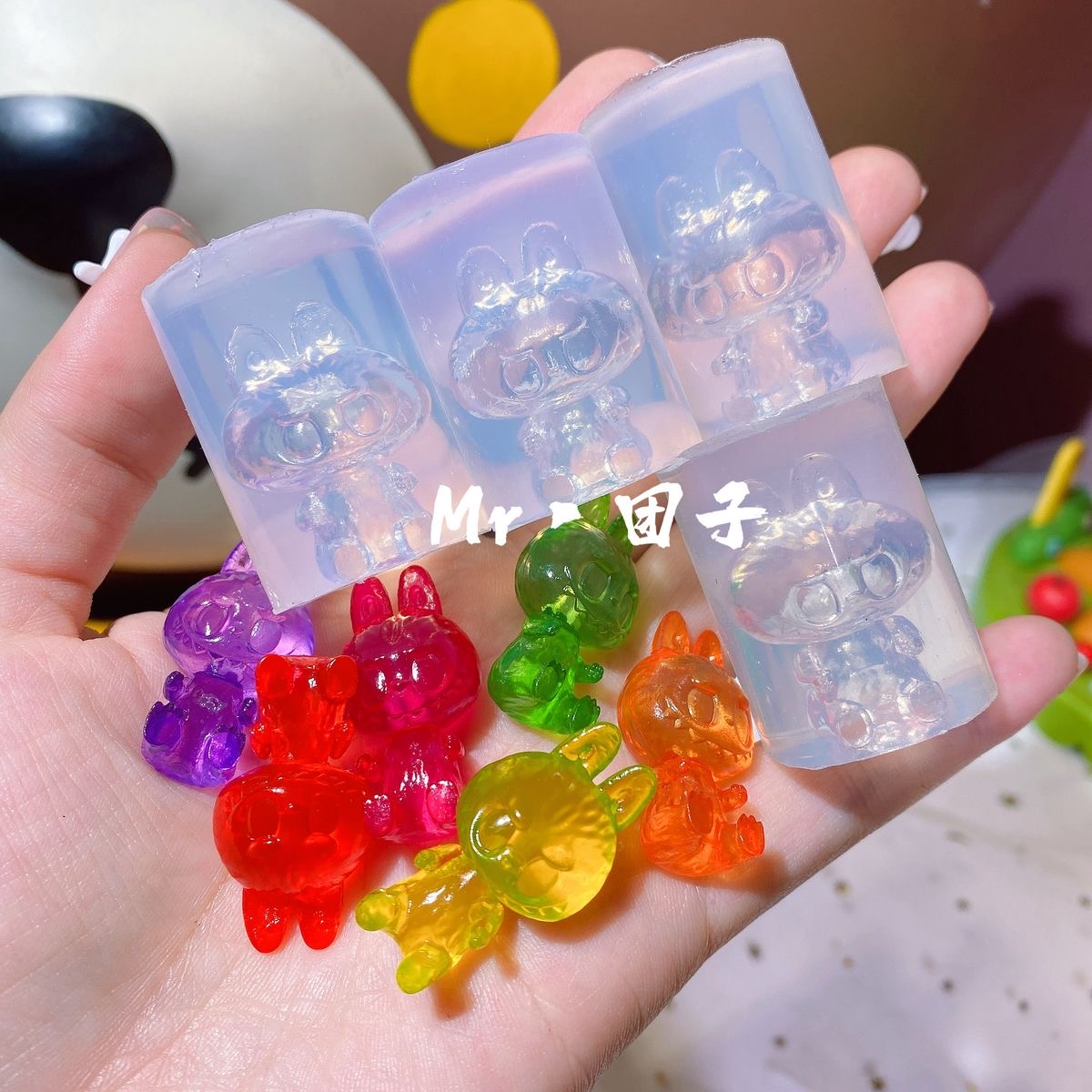 滴胶labubu拉不不小公仔立体全透明硅胶烘焙模具DIY超软脱模网红