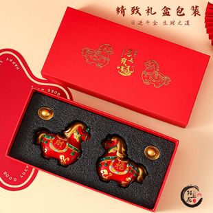 西安文创马年礼物新年唐马马上有钱对装立体冰箱贴生肖马礼盒定制