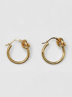 cel风极简约百搭小巧气质金属打结耳环耳钉ins法式