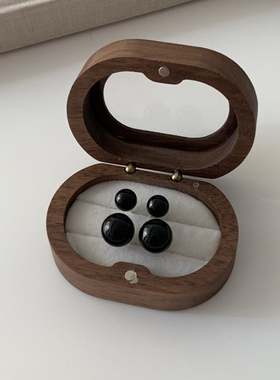 天然黑玛瑙耳钉女纯银2024年新款爆款高级感简约气质耳环耳饰耳夹