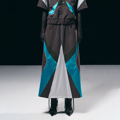 撞色拼接运动套装半身裙