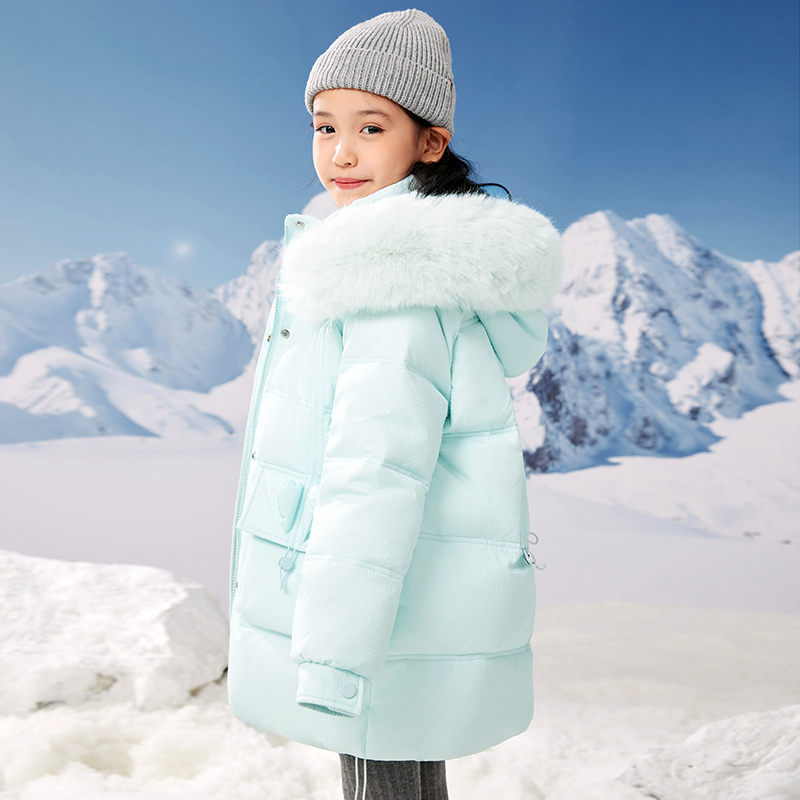 AGLFLIN女童羽绒服儿童中长款