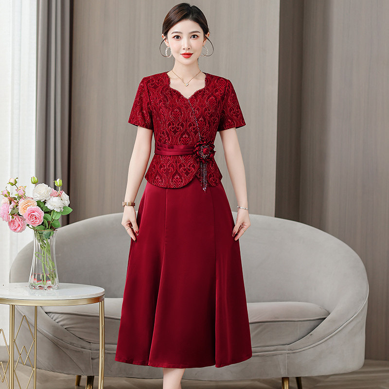 喜妈妈结婚礼服连衣裙2026夏装新款婚宴礼服喜婆婆丈母娘平时可穿