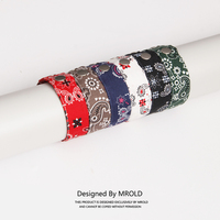 MROLD Ami khaki retro cashew flower ancient cloth bracelet ins niche design couple bracelet men and women trendy brand