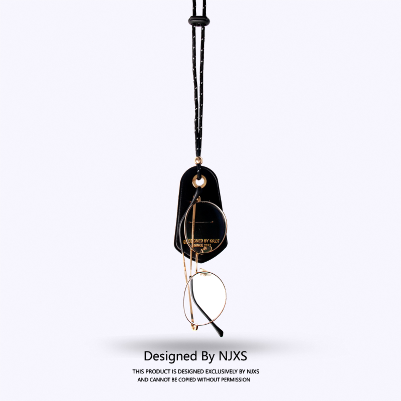 阿美咔叽日系牛皮潮牌眼镜挂绳