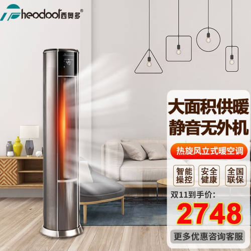 西奥多（theodoor）暖风机取暖器家用单热立式暖空调卧室客厅静音
