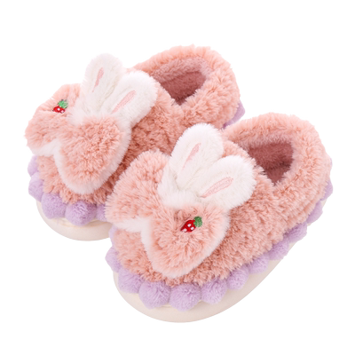 童年萌娃冬季公主包跟儿童棉拖鞋