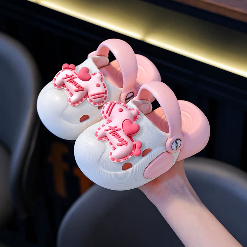 儿童拖鞋男童洞洞鞋夏季女童防滑家居软底1-3岁2宝宝拖鞋外穿包头