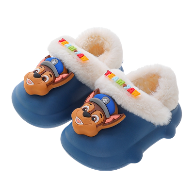 汪汪队冬季卡通可拆卸儿童棉拖鞋