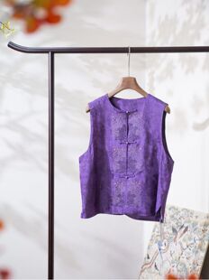 2025年秋冬新梵天民族风复古国风宽松大码印花高端新中式马甲秒