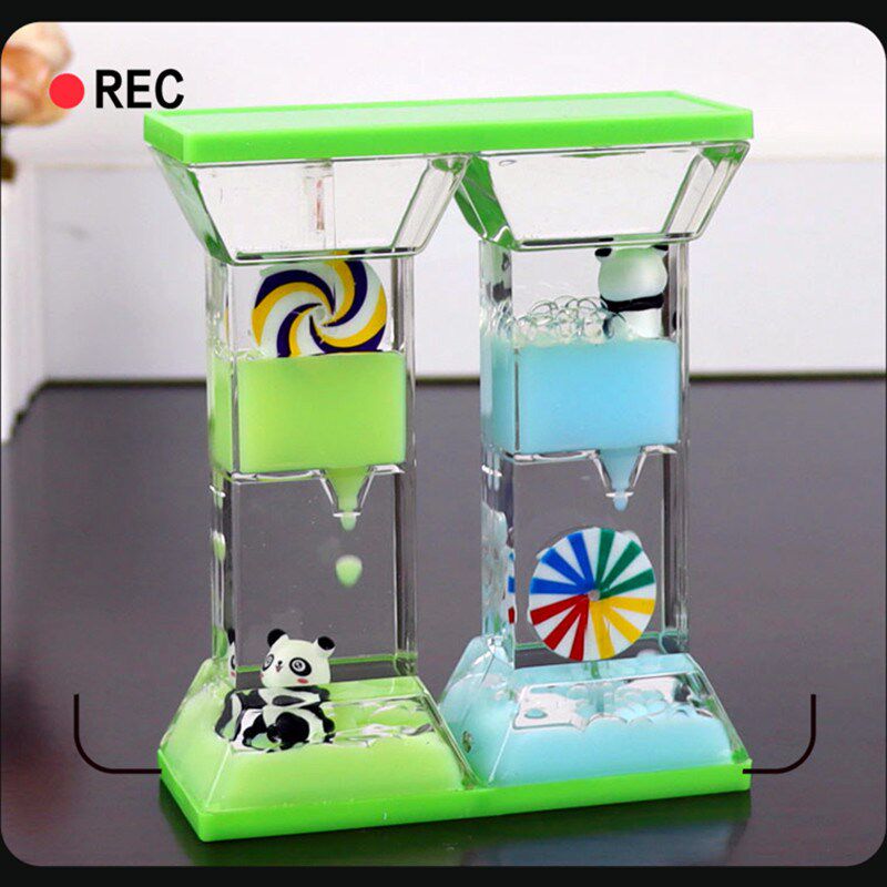 水滴液体油滴沙漏计时器儿童玩具小摆件创意卡通旋转风车学生现货